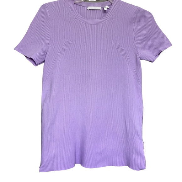 Helmut Lang Lavender Angel Side Zip Ribbed Tee - Picture 5 of 9